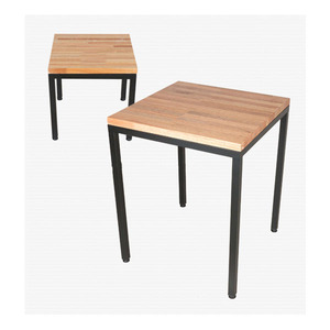 PZO/T33나왕집성목 사각 테이블&amp;의자/나왕집성목(32T)+스틸(블랙도장30각)